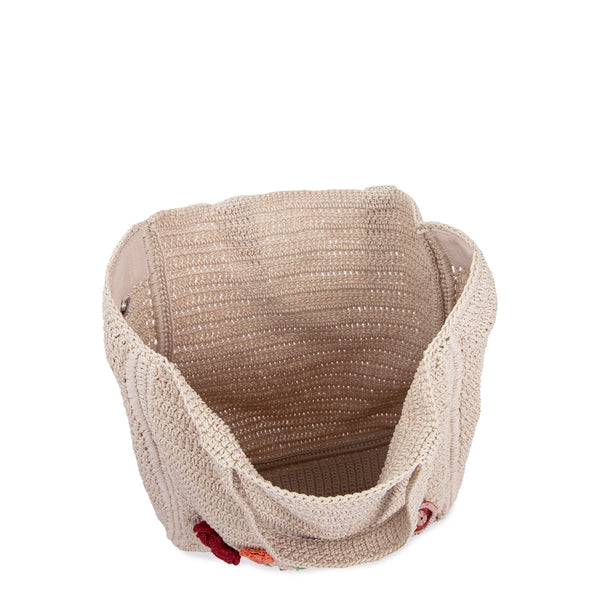 Sakroots Lanie Market Tote Flower Ecru