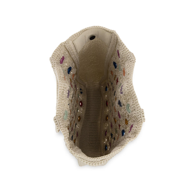 Sakroots Lanie Market Tote Natural Multi Flowers