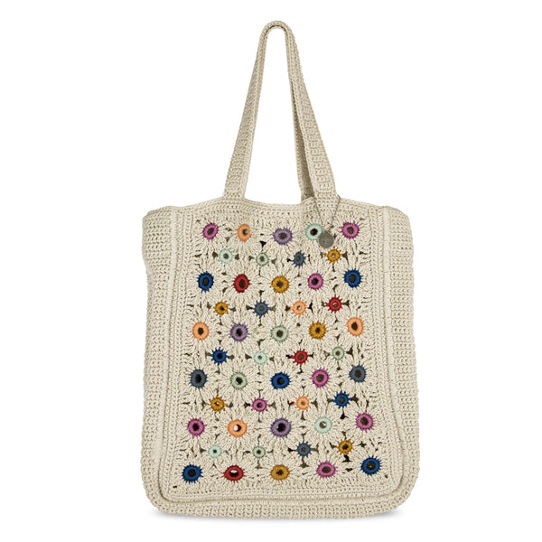 sakroots Lanie Market Tote Natural Multi Flowers