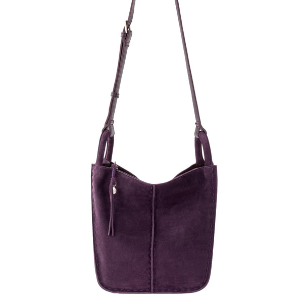 Sakroots Los Feliz Crossbody Aubergine Suede