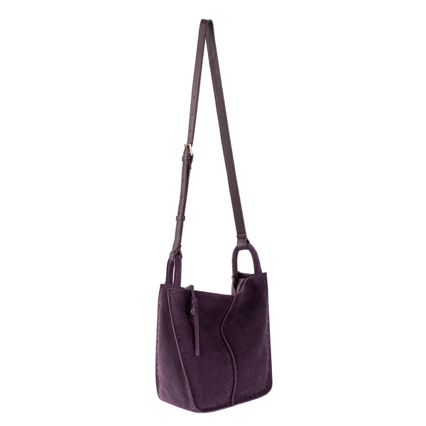 Sakroots Los Feliz Crossbody Aubergine Suede