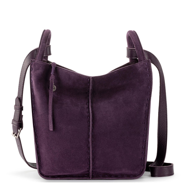 sakroots Los Feliz Crossbody Aubergine Suede