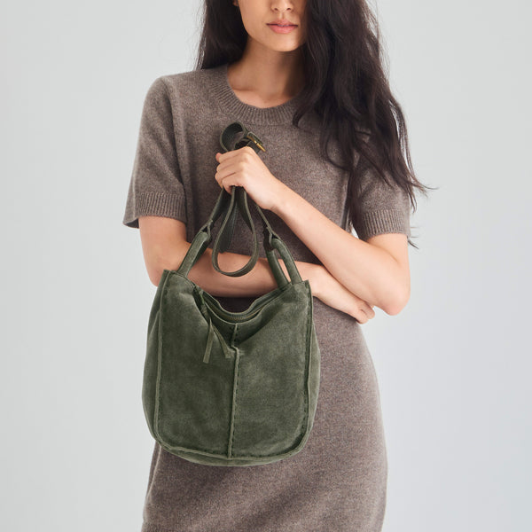 Sakroots Los Feliz Crossbody Moss Suede