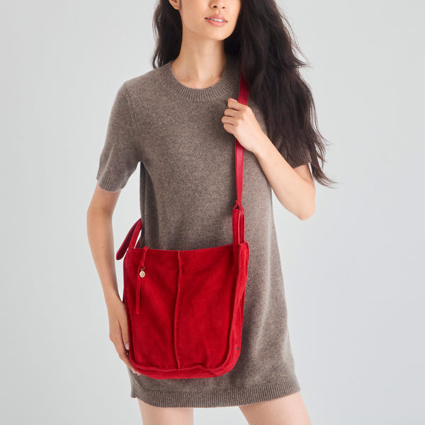 Sakroots Los Feliz Crossbody Scarlet Suede