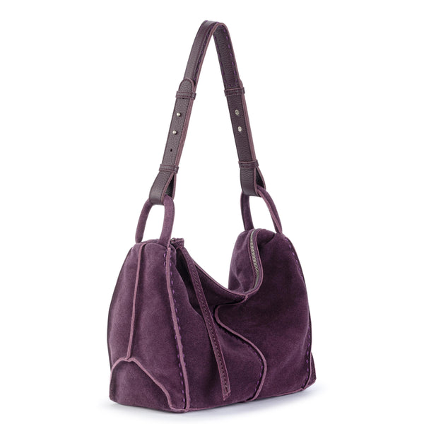 Sakroots Los Feliz Hobo Aubergine Suede