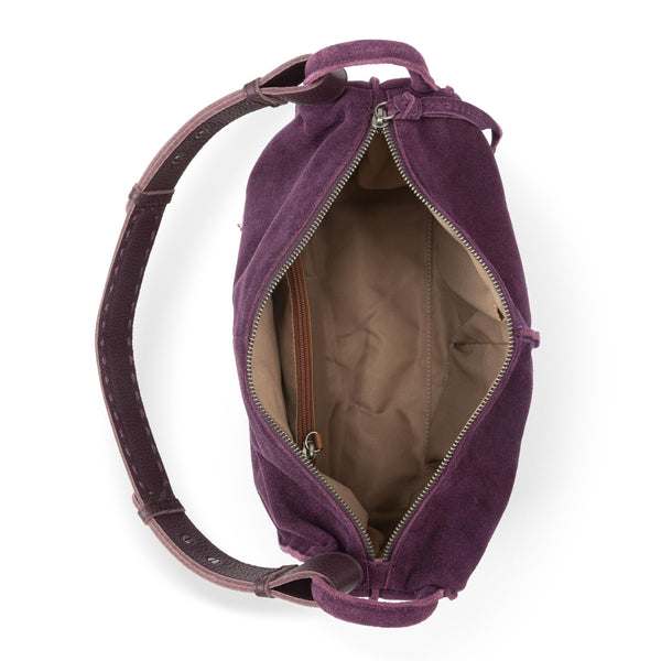 Sakroots Los Feliz Hobo Aubergine Suede