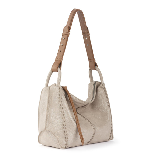 Sakroots Los Feliz Hobo Sand Sparkle Suede