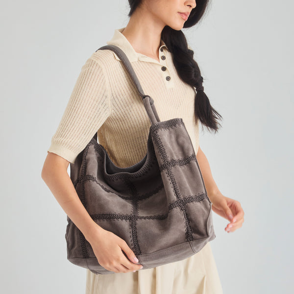 Sakroots Los Feliz Large Tote Mushroom Suede Patch