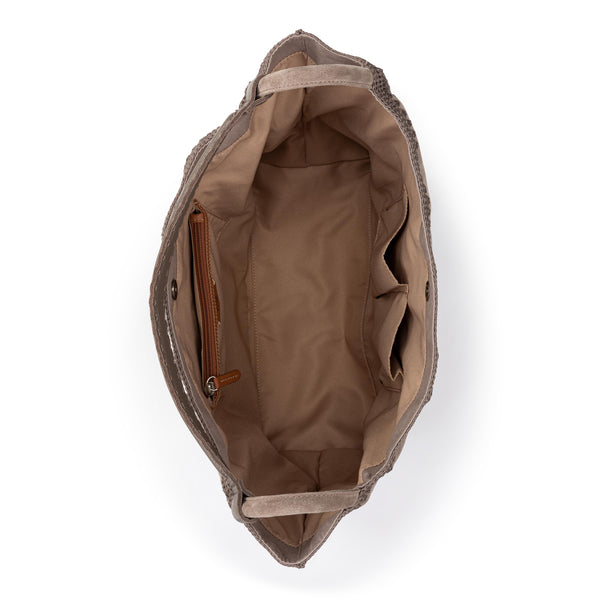 Sakroots Los Feliz Large Tote Mushroom Suede Patch