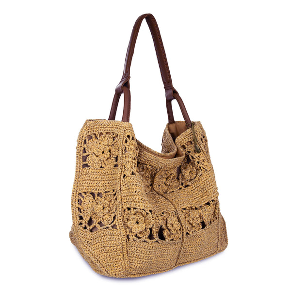 Sakroots Los Feliz Large Tote Natural Tonal Flower