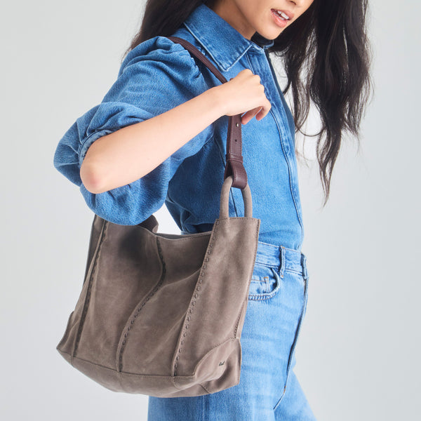 Sakroots Los Feliz Medium Tote Mushroom Suede