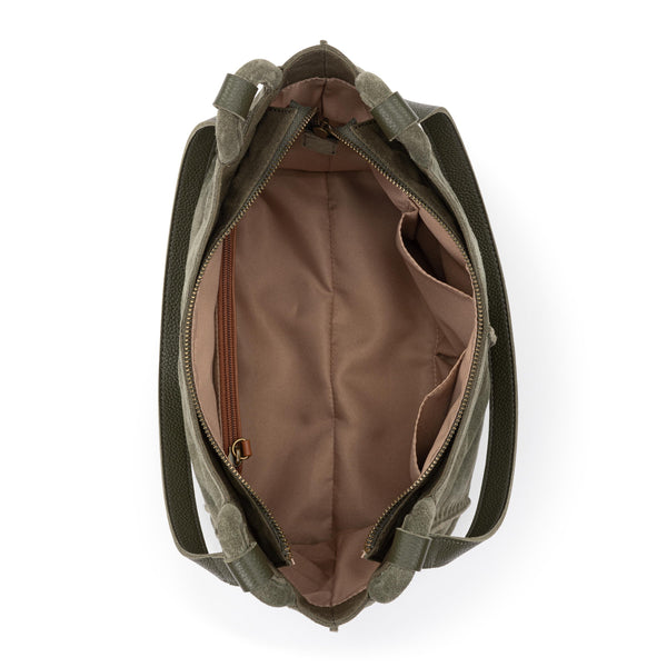 Sakroots Los Feliz Satchel Moss Suede