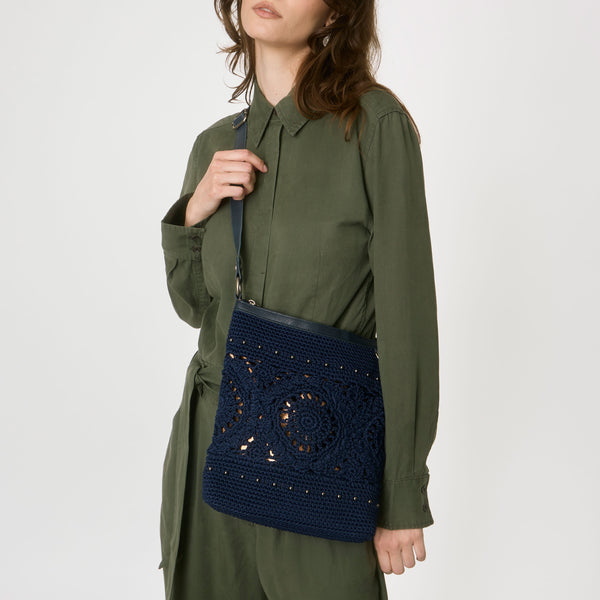 Sakroots Lucia Crossbody Denim Medallion