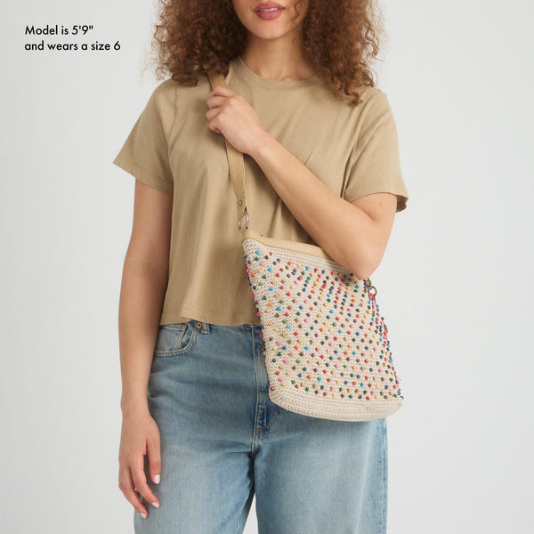 Sakroots Lucia Crossbody Ecru Multi Beads