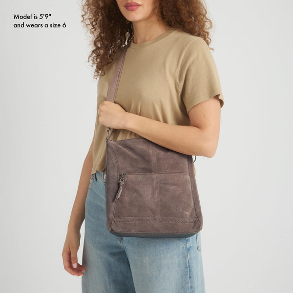 Sakroots Lucia Crossbody Mushroom Suede