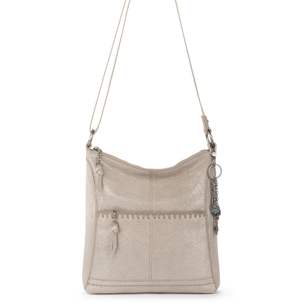 Sakroots Lucia Crossbody Sand Sparkle Suede