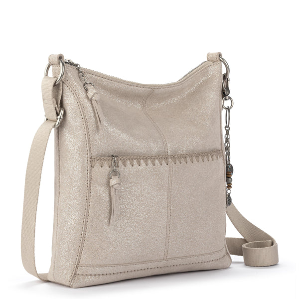 Sakroots Lucia Crossbody Sand Sparkle Suede
