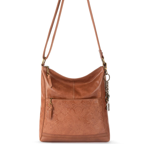 Sakroots Lucia Crossbody Tobacco Floral Embossed