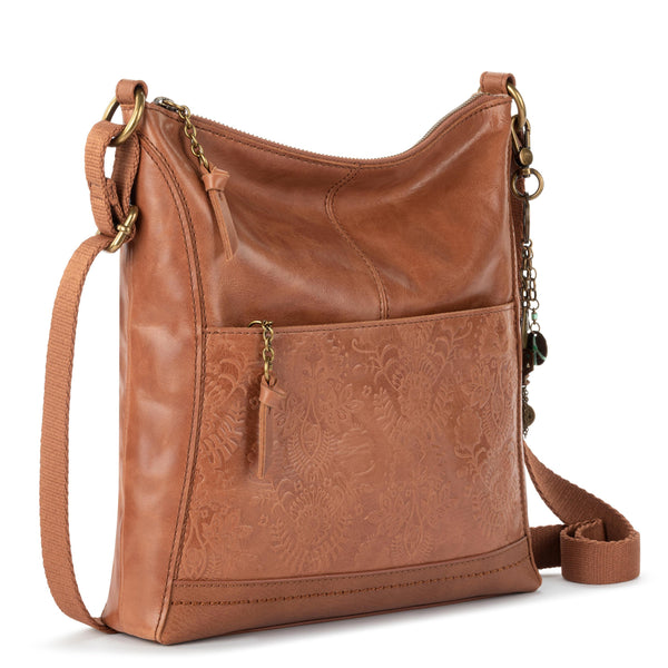 Sakroots Lucia Crossbody Tobacco Floral Embossed