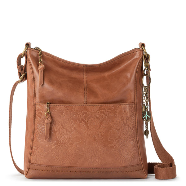 sakroots Lucia Crossbody Tobacco Floral Embossed