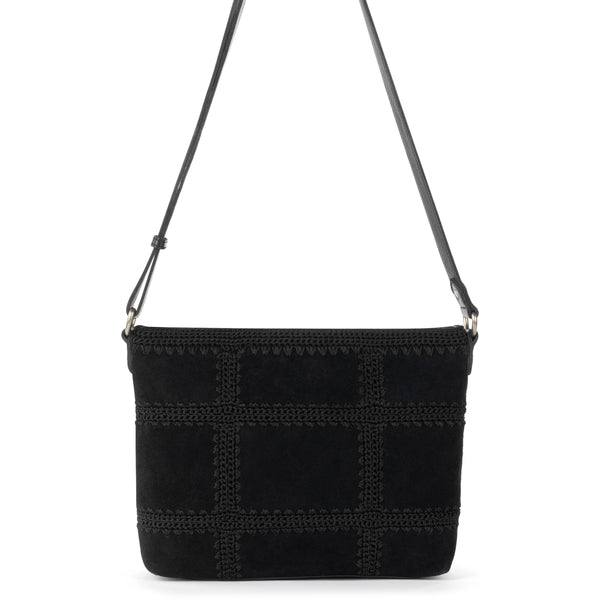 Sakroots Melrose Crossbody Black Suede Patch