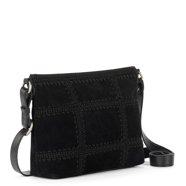 Sakroots Melrose Crossbody Black Suede Patch