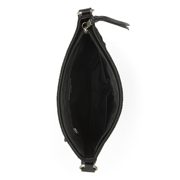 Sakroots Melrose Crossbody Black Suede Patch