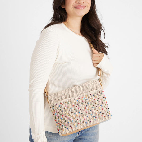Sakroots Melrose Crossbody Ecru Multi Beads