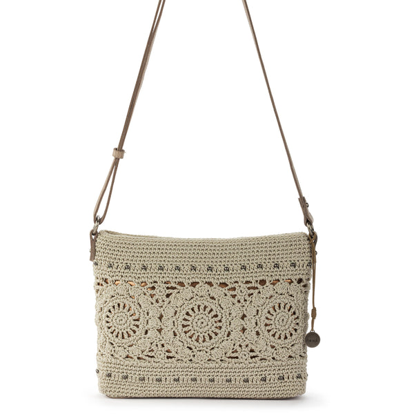 Sakroots Melrose Crossbody Natural Grey Medallion