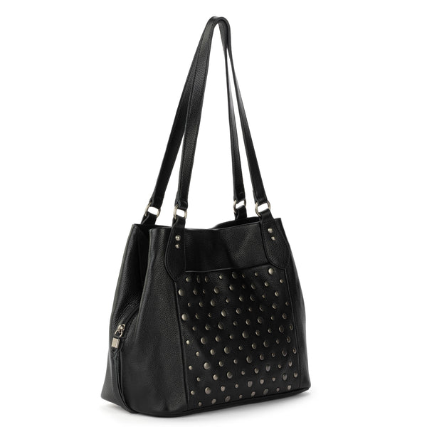 Sakroots Melrose Satchel Black Silver Stud