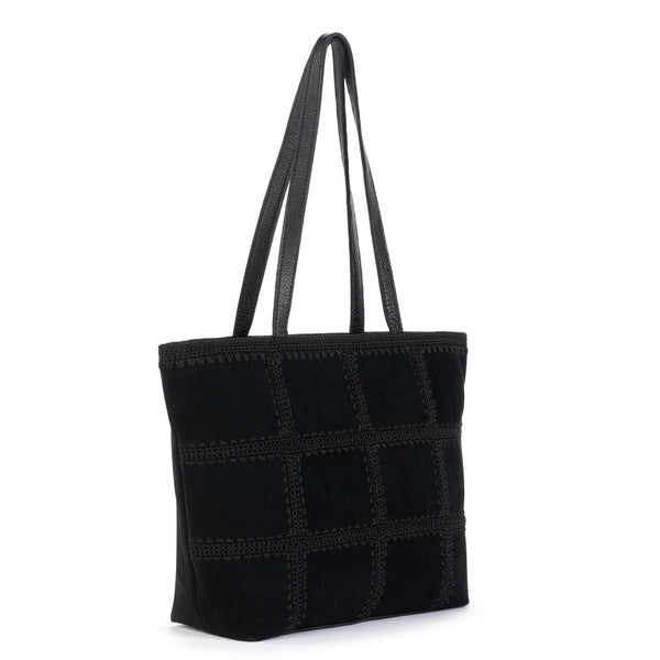 Sakroots Metro Tote Black Suede Patch
