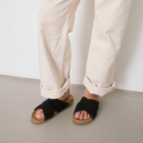 Sakroots Penelope Sandal Black