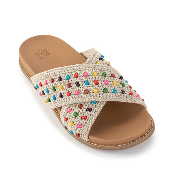 Sakroots Penelope Sandal Ecru Multi Beads