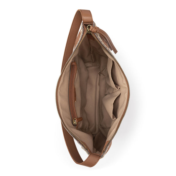 Sakroots Sequoia Hobo Tobacco Suede Blanket Stitch