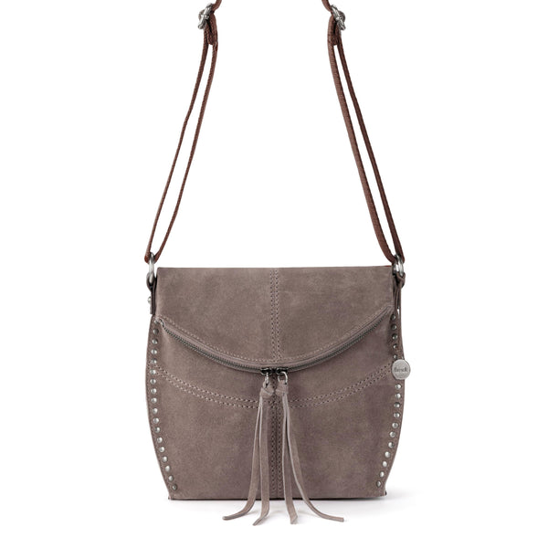 Sakroots Silverlake Flap Crossbody Mushroom Suede