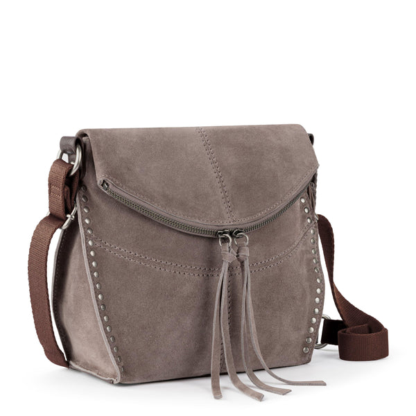 Sakroots Silverlake Flap Crossbody Mushroom Suede
