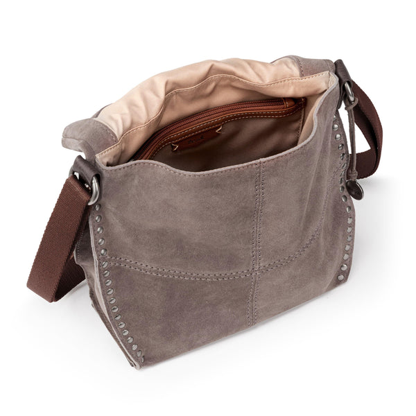 Sakroots Silverlake Flap Crossbody Mushroom Suede