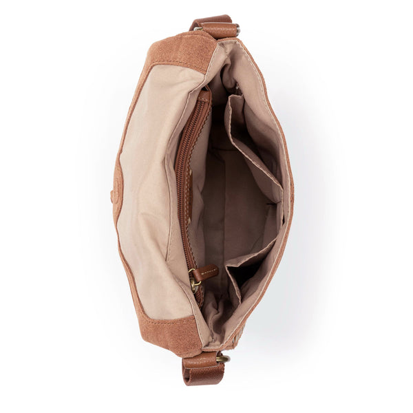 Sakroots Silverlake Flap Crossbody Tobacco Suede
