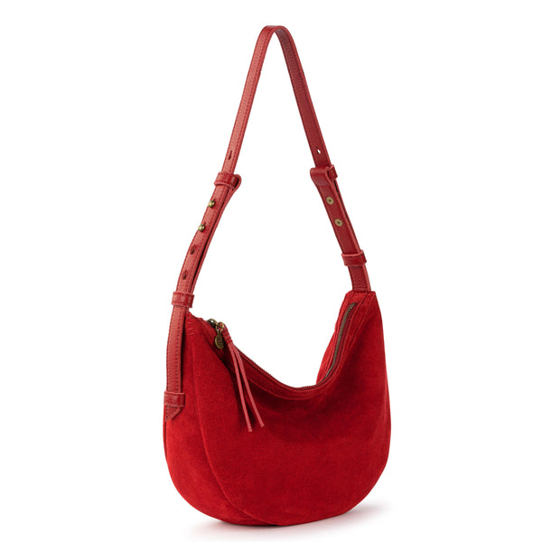 Sakroots Tess Shoulder Bag Scarlet Suede