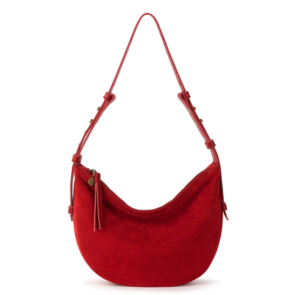 sakroots Tess Shoulder Bag Scarlet Suede