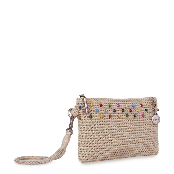 Sakroots Vita Wristlet Ecru Multi Beads