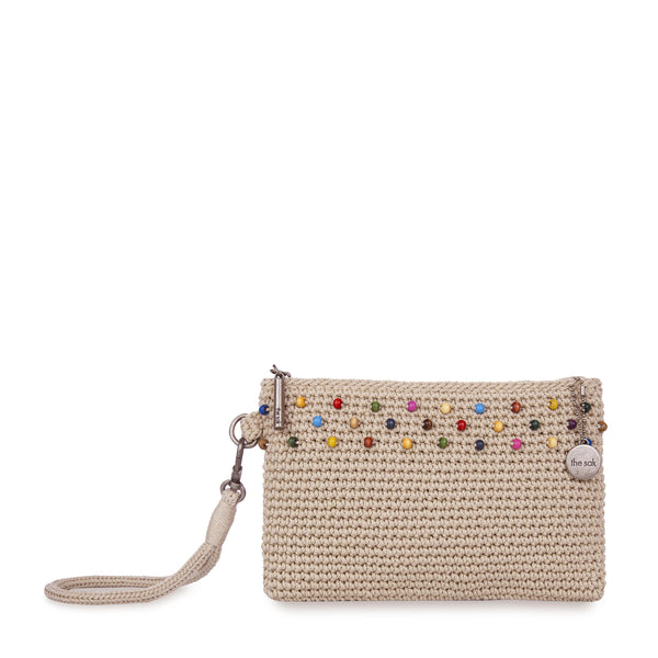 sakroots Vita Wristlet Ecru Multi Beads