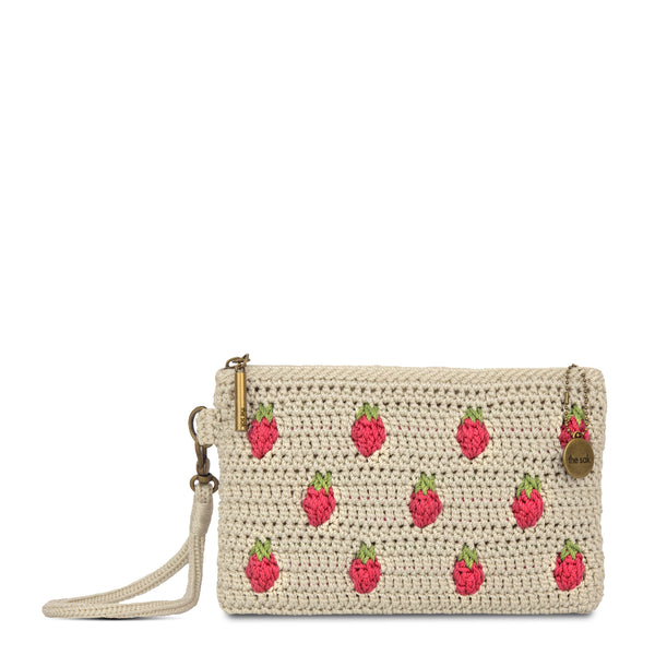 sakroots Vita Wristlet Natural Strawberries