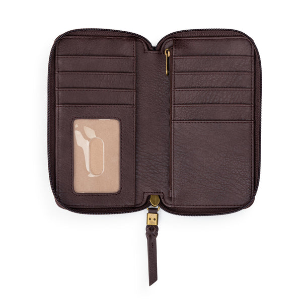 Sakroots Silverlake Smartphone Wallet Mahogany Suede