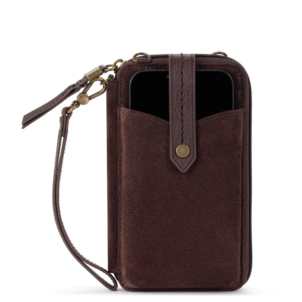 sakroots Silverlake Smartphone Wallet Mahogany Suede