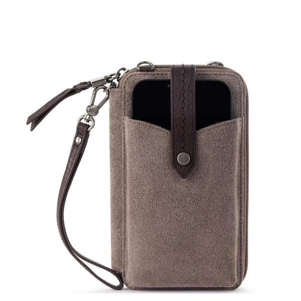sakroots Silverlake Smartphone Wallet Mushroom Suede