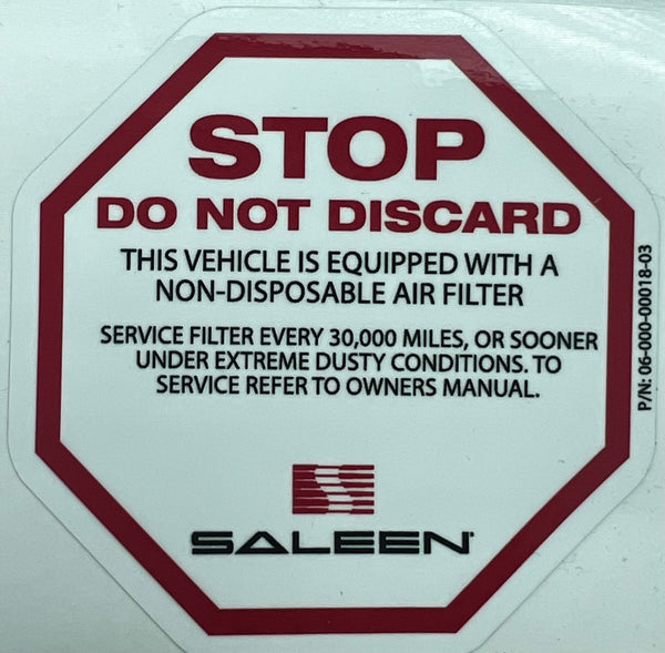 saleen Air Filter Decal MY19-23 S302