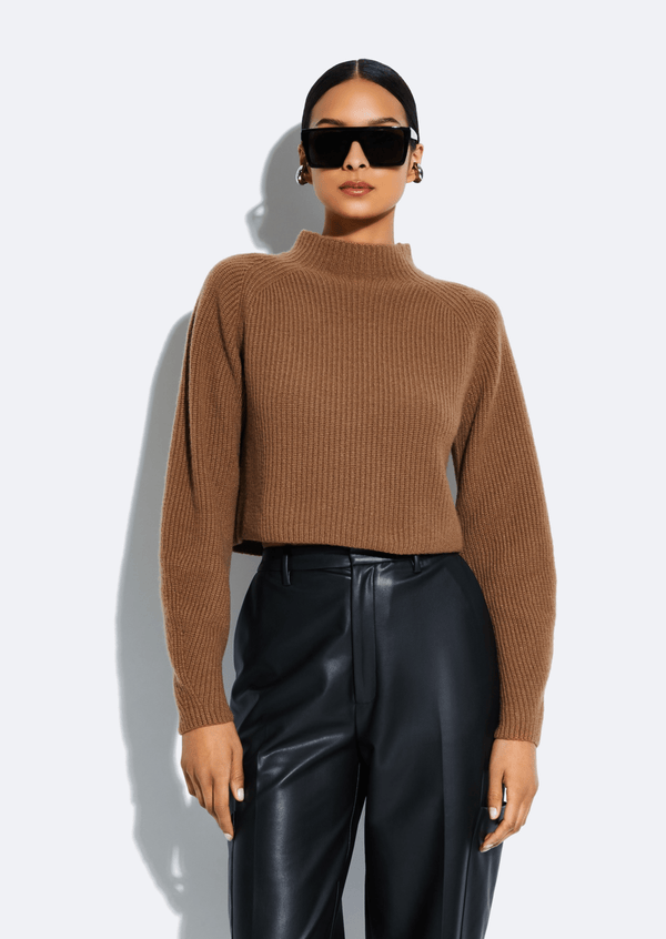 Sally Lapointe Cashmere Silk Cropped Raglan Sweater