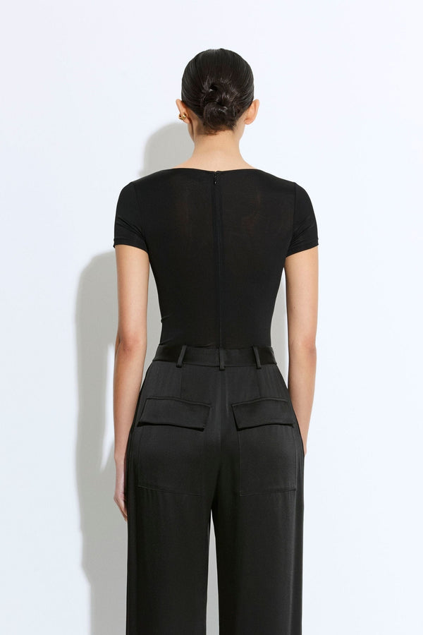 Sally Lapointe Jersey Short Sleeve Boatneck Bodysuit