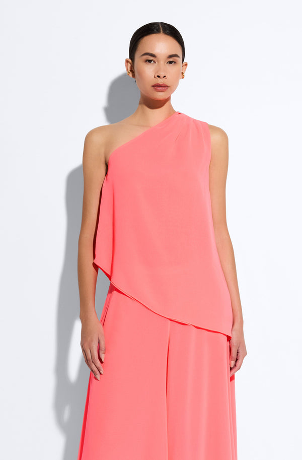 Sally Lapointe Lightweight Georgette One Shoulder Top
